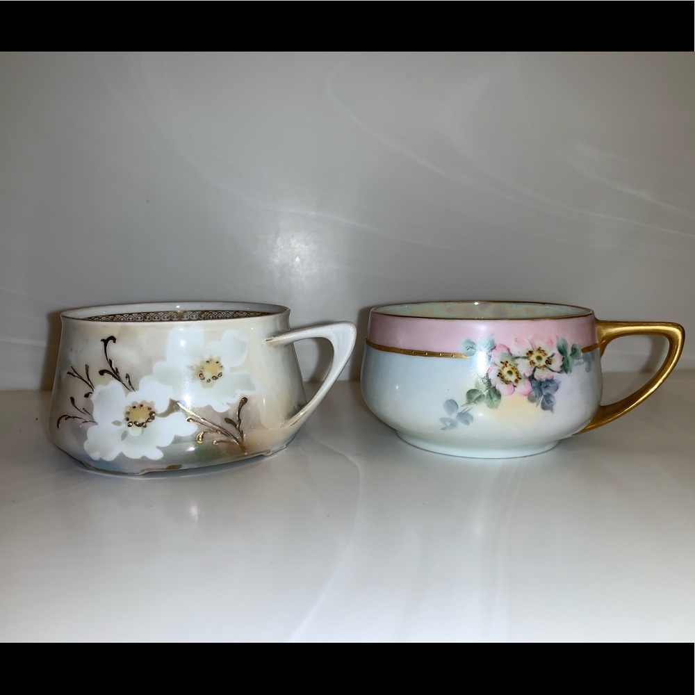 Antique Lot 2 Porcelain Tea Coffee Cups